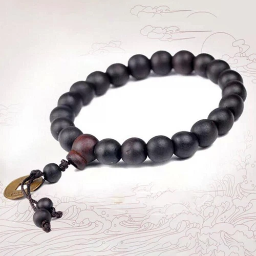 Men's Wooden Buddha Buddhist Prayer Beads Tibet Mala Wrist Bracelet - Picture 7 of 7