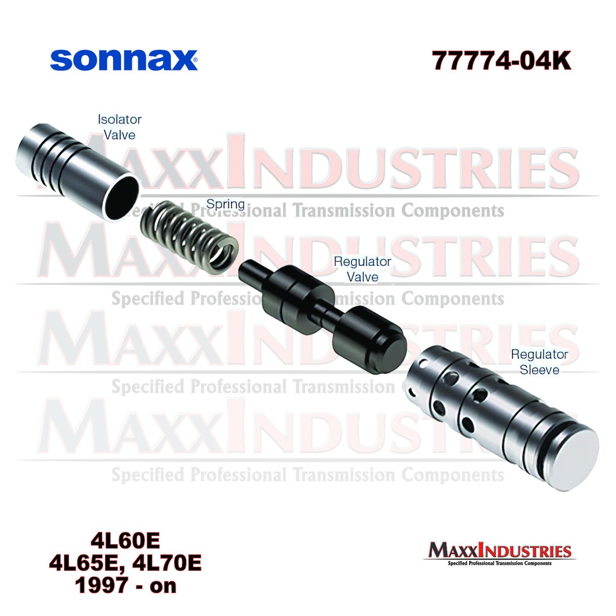 Sonnax 77754-04K TCC Regulator Valve & Isolator Sleeve Kit , 4L60E