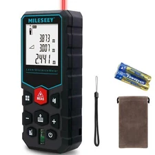 Mileseey Laser Measure 165ft，Laser Distance Meter 50M(M/in/F) with Bubble Level