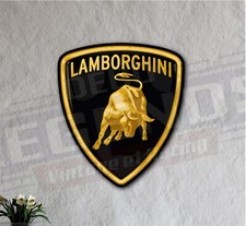 Plaque Métal Enseigne Lamborghini, déco garage voiture, décoration panneau