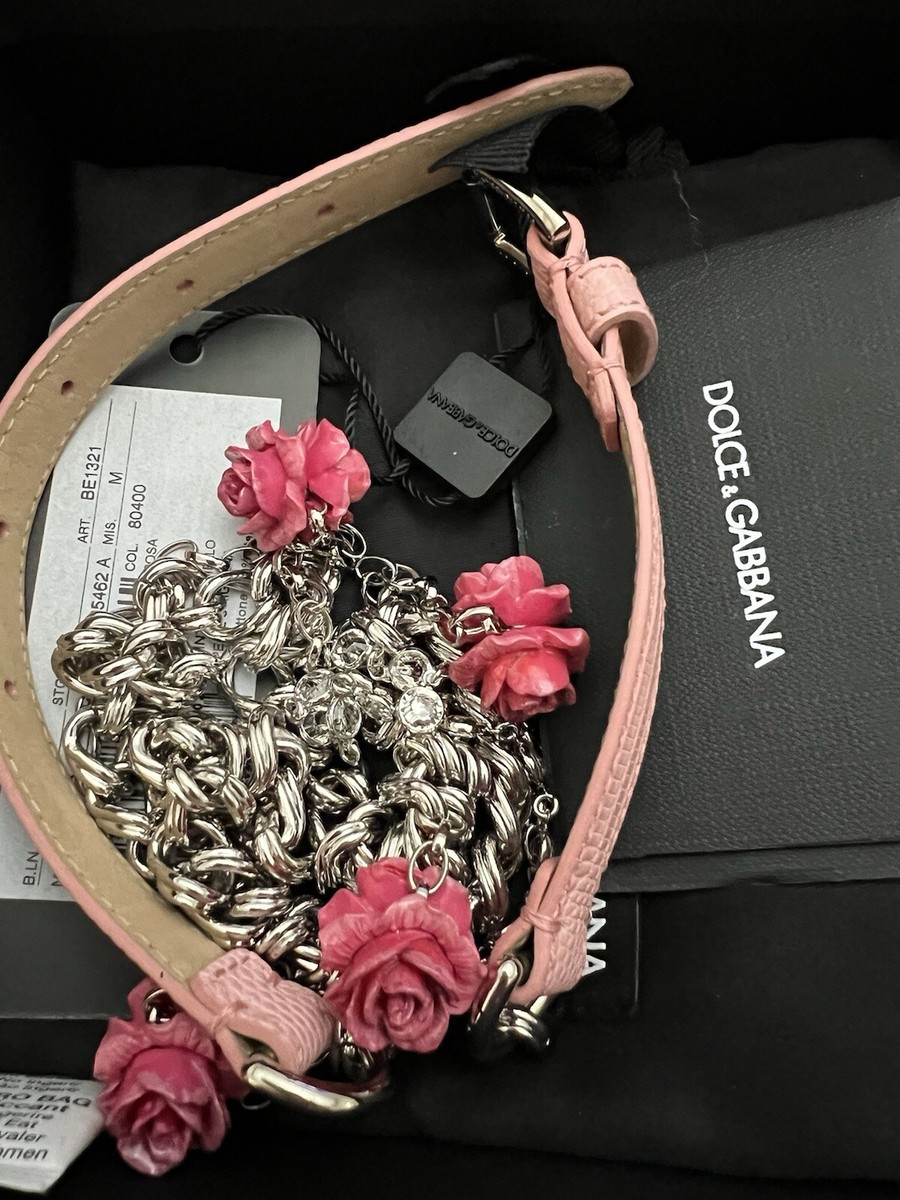 DOLCE & GABBANA Roses Crystal Leather Chain Belt for Dress  display picture 2
