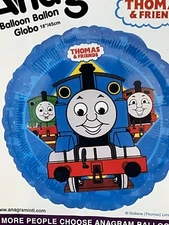 Lot of 3 18" Thomas & Friends Round Foil Balloons Tank Engine No 1  Anagram