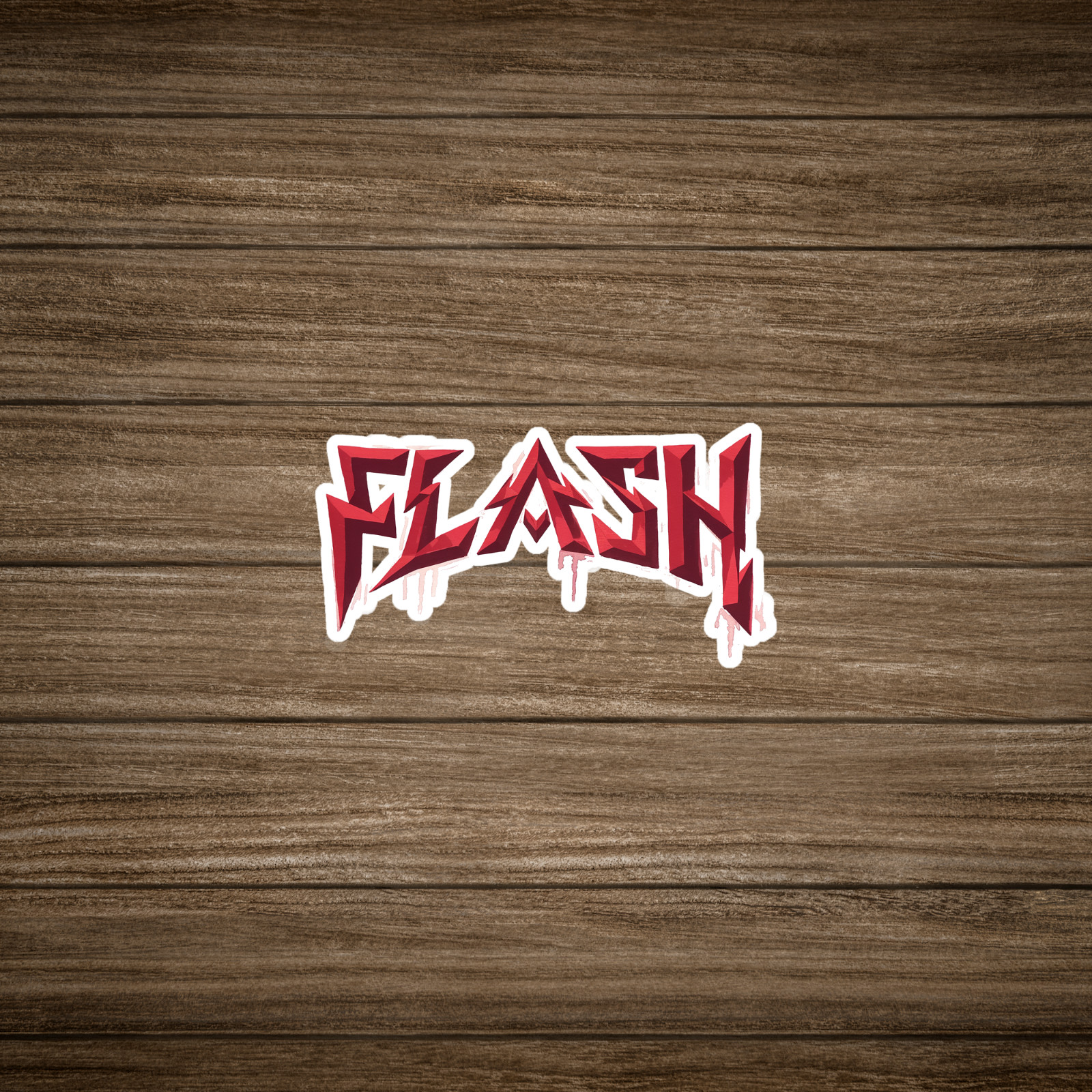 - Red Retro Lightning Bolt Decal For Laptops, Water Bottles 