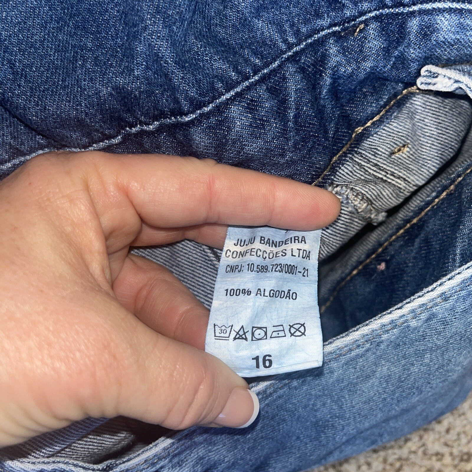 Youth Girls JuJu Bandeira Bob Banderia Denim Overalls Size 16 - View 7