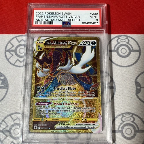 PSA 9 MINT Hisuian Samurott VSTAR 209/189 Pokemon 2022 Astral Radiance 0407