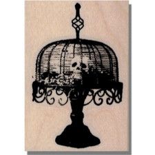 SPOOKY CAKE STAMP, Rubber Stamp, Skull, Halloween Stamp, Scary, Skeleton, Head