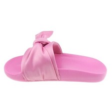 Wonder Nation Girls' Bow Slide Sandal Pink 4/5