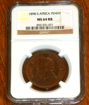 コレクション 1898 G.BRITAIN PENNY NGC MS64 BN 1898 S. AFRICA PENNY Zuid Afrik Rep. South African NGC MS64 MS 64