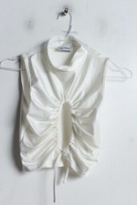 Public Desire womens Ruched Cut Out Front Top - White - Size 8 (A6)