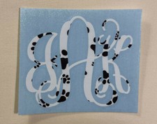 Dog Puppy Paw Print Vine Monogram Vinyl Decal Sticker for Yeti Tumbler iPhone