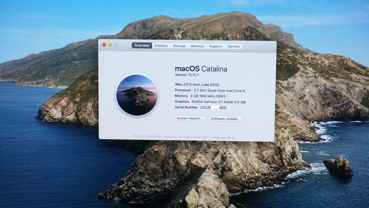 MacOS Catalina/Mac 21.5インチ (Late 2012) iMac（Apple） ☆iMac 21.5インチ Late 2012・Intel Core i7 3.1GHz