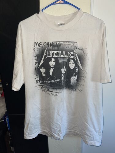 2005  METALLICA "The Young Metal Attack" Vintage White T-Shirt Size XL - Picture 1 of 12