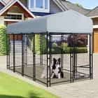 8x4x6 FT Outside Large Dog Kennel with roof - Outdoor Heavy Duty Welded Wire