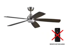 HDC Beckford 52 in. Indoor Brushed Nickel Ceiling Fan, Adjustable LED, NO REMOTE