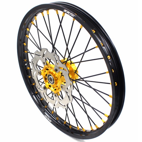 KKE 21/19'' Spoked Wheels Rims Set Fit Suzuki RM125 RM250 1996-2000 CNC Gold Hub - Picture 3 of 12