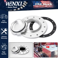 Aluminium Twist On Filler Neck Cap Billet Fuel Cell Flush Tank Cap Mount 12 Bolt