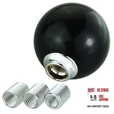Black Shift Knob Gear Shifter Head Round Stick Shift Knob Billiard Black-1