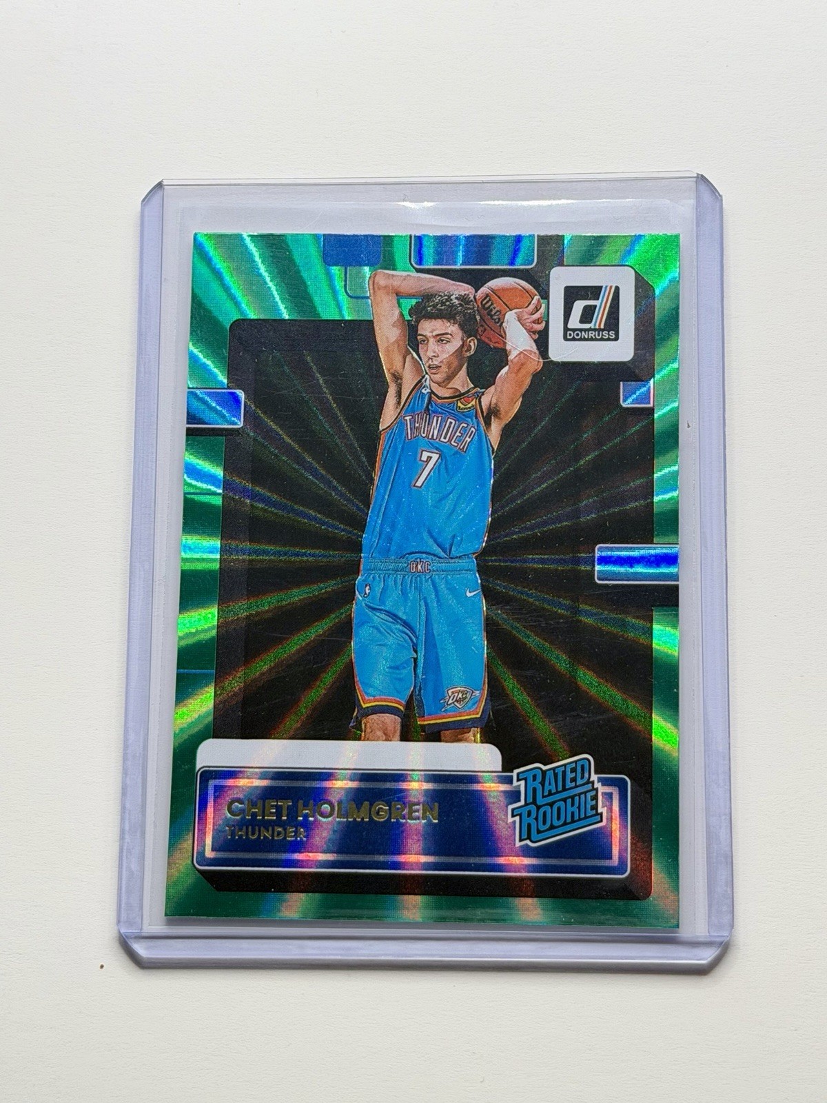 2022-23 Panini Donruss Rated Rookie Chet Holmgren #202 Holo Green Laser (RC)