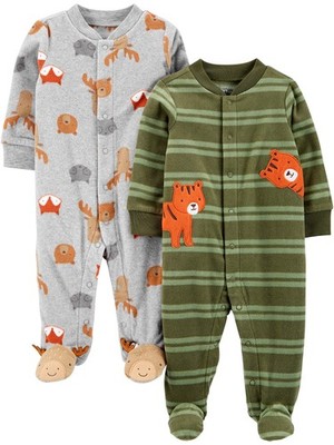 Baby Boys' 2-Pack Snap Fleece Footed Sleep and Play