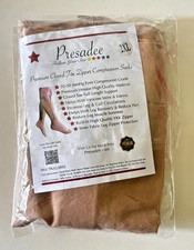 Presadee Premium Closed Toe Zipper Compression Socks Beige, 2 XL