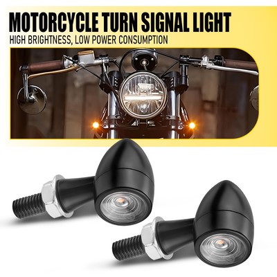Pair Universal 2410 Amber LED Motorcycle Turn Signal Light For 12V Motorcycles