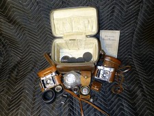 Two 2 Kodak Retina IIc Type 020 35mm film cameras with multiple accessories