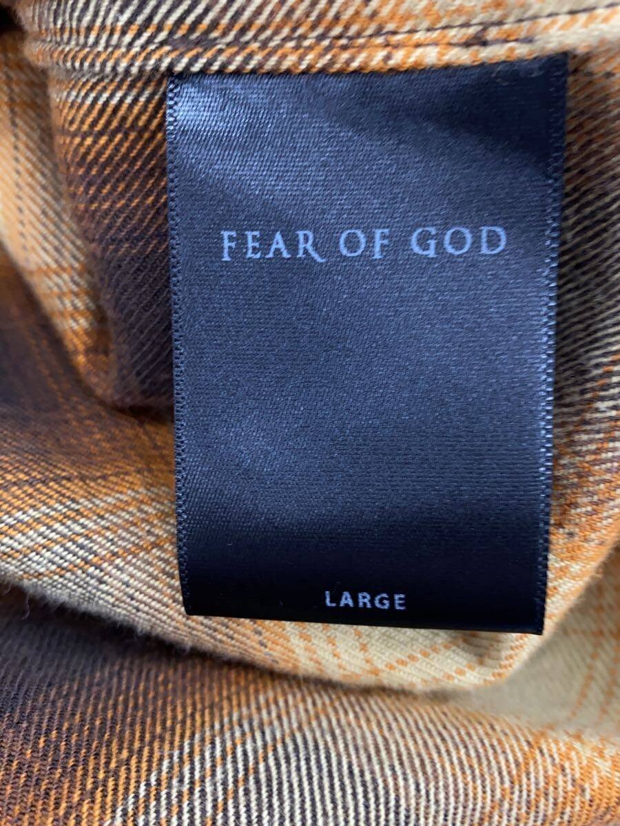 FEAR OF GOD Long Sleeve Shirt, Size L, Cotton, Brown Check thumbnail 4