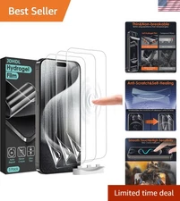 3 Pack Soft Hydrogel Screen Protector for iPhone 15 Pro/15