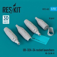 Reskit RS72-0453 - 1:72 UB-32A-24 Rocket Launchers (4 Pcs) (Mi-24, Mi-8) (3D Pri