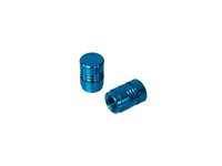 Set: 2X Ventilkappe, Blau Eloxiert