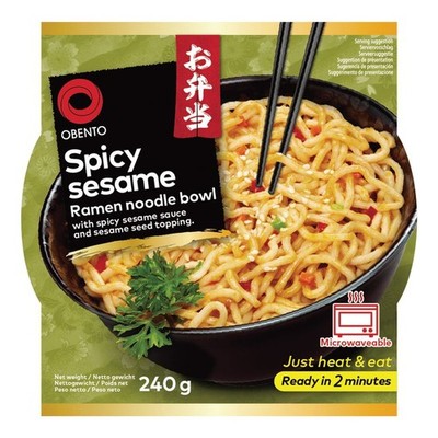 OBENTO Ramen Nudeln mit pikanter Sesamsoße 240g | Spicy Sesame Ramen-Noodle Bowl