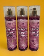  3 Pcs Bath  Body Works TWISTED PEPPERMINT Fragrance Body Mist 8 Oz-New   