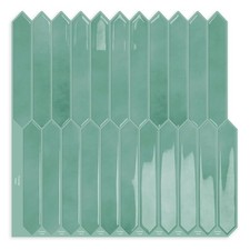 Cyan Long Hexagon Tile Peel and Stick Backsplash, 10 Sheets Self-Adhesive Wal...