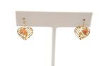 Kolczyki 10k żółte złoto różowe serce