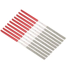 10Pcs 2mm x 100mm Flat Diamond Needle File for Metal 150 Grit