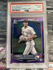 2025 Bowman Chrome Baseball RJ Schreck 1st Purple RC #’d /250 PSA 9 🔥