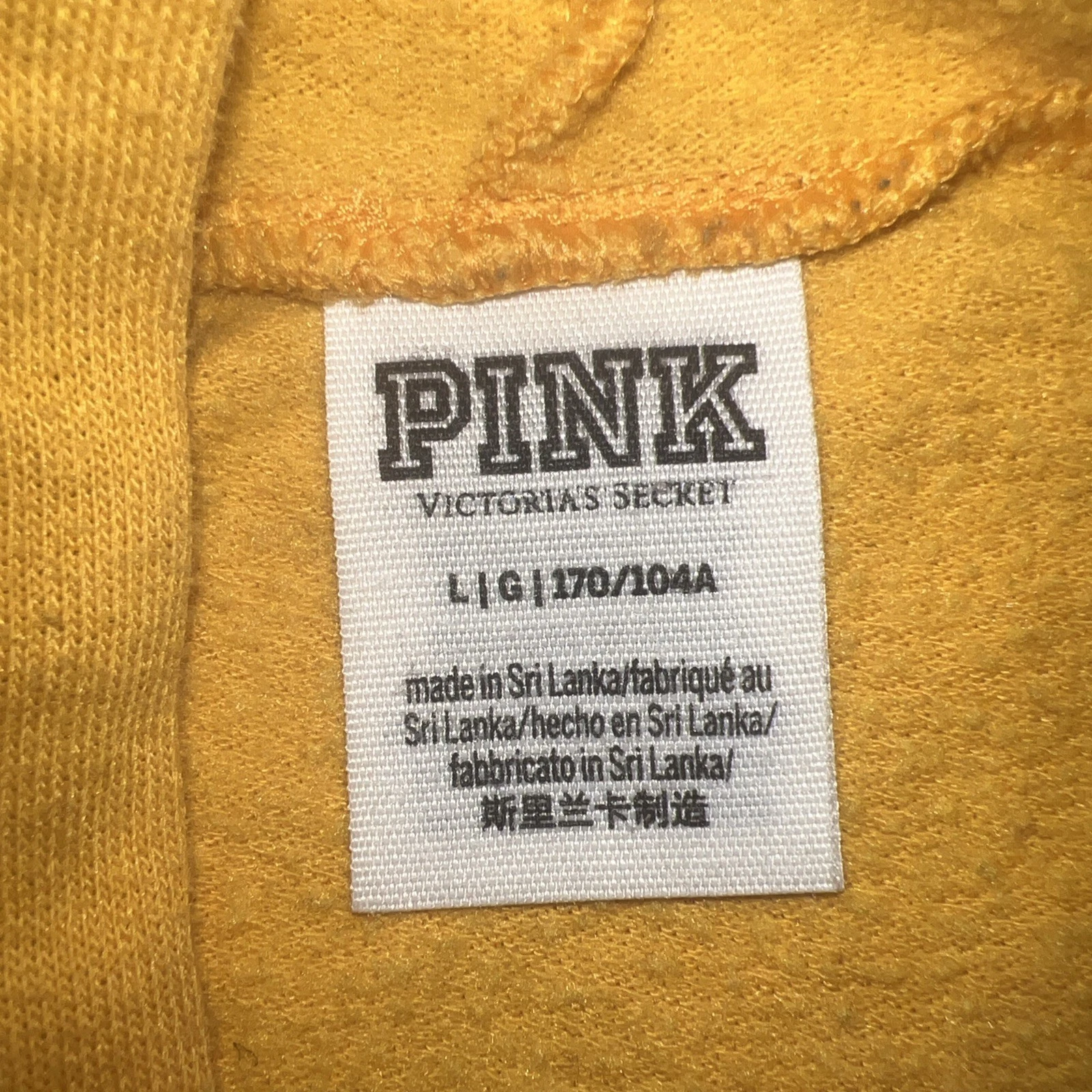 UNDERCOVER ROSA Victoria's Secret Felpa con Cappuccio Pullover Felpa Giallo ROSA Logo Donna L
