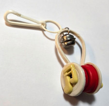 Vintage 1980s Plastic Bell Charm Headphones 80s Charm Necklace