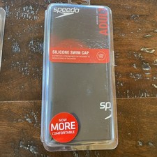 Speedo Solid Silicone Swim Cap Blue Silicone Latex-Free Junior Ages 6-14 Kids