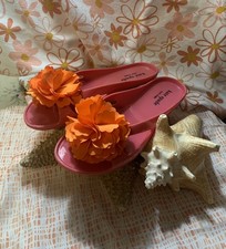 Kate Spade New York  beach/poolside pink/orange jelly thongs size 7 EUC!