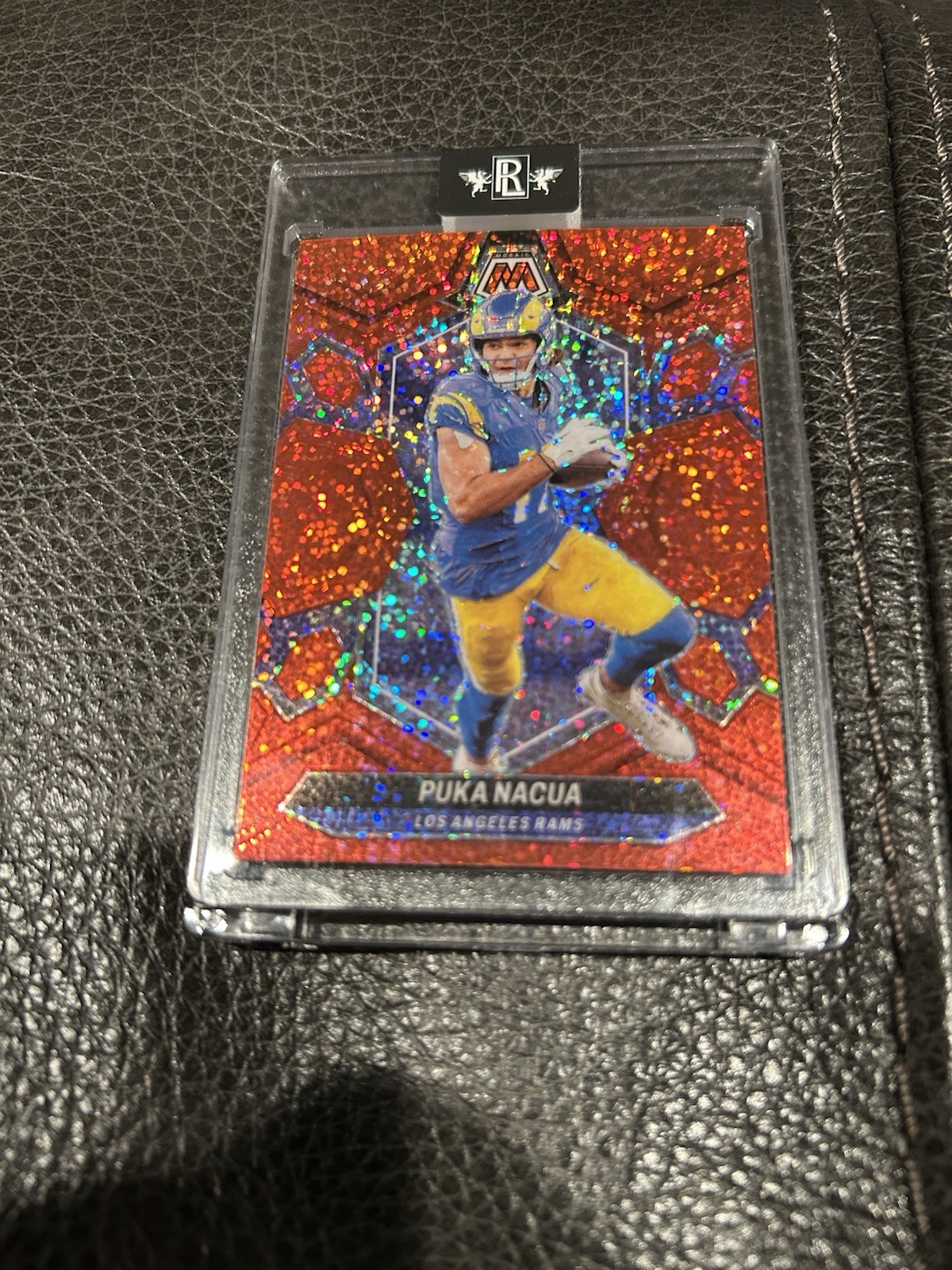 2024 Mosaic Puka Nacua Red Sparkle Prizm #130 Rams