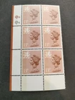 GB QEII 1984 13p Pale Chestnut. SGW38. Cylinder number Q6Q4. MNH block of 6
