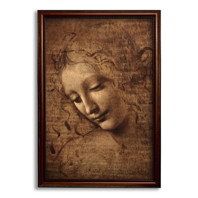 codiarts. 3D Relief Kunstdruck Leonardo da Vinci La Scapigliata 50x75 Zertifikat