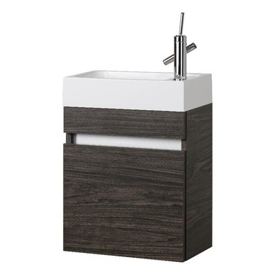 Cutler Kitchen and Bath Piccolo 18'' Space Saver Wood Bathroom Vanity in Walnut