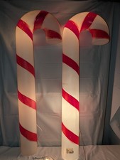 Vintage 40  Pair Of Candy Cane Blow Molds Lighted Outdoor Christmas Yard Decor