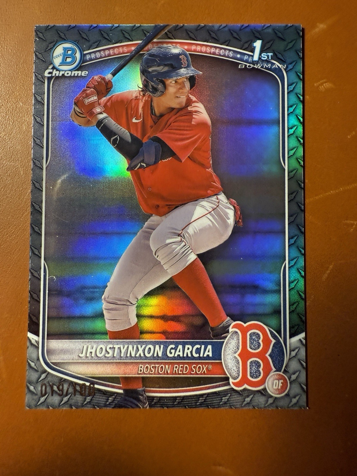 2025 Bowman 1st Chrome  Jhostynxon Garcia #BCP-43 - Steel Metal /100 Red Sox