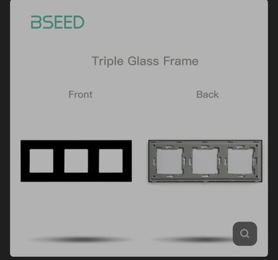 BSEED Triple Glass Frame 3-fach Abdeckrahmen Glas schwarz 228x86x35mm