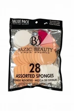 Bazic Beauty 28 Assorted Makeup Sponges – Latex Free, Resealable Bag, Value Pack