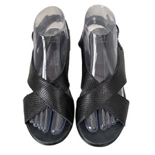 Dansko Jacinda Women's Sandals Size 38 US 7.5-8 Black Textured Leather Wedge