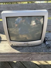 Sansui DTV1300A 13" Retro Gaming CRT Television Silver Black Working No Remote